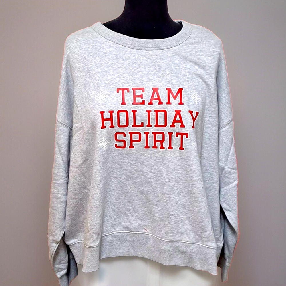 Wondershop Men’s 3XL TALL Gray “Team Holiday Spirit" Matching Sweatshirt New!